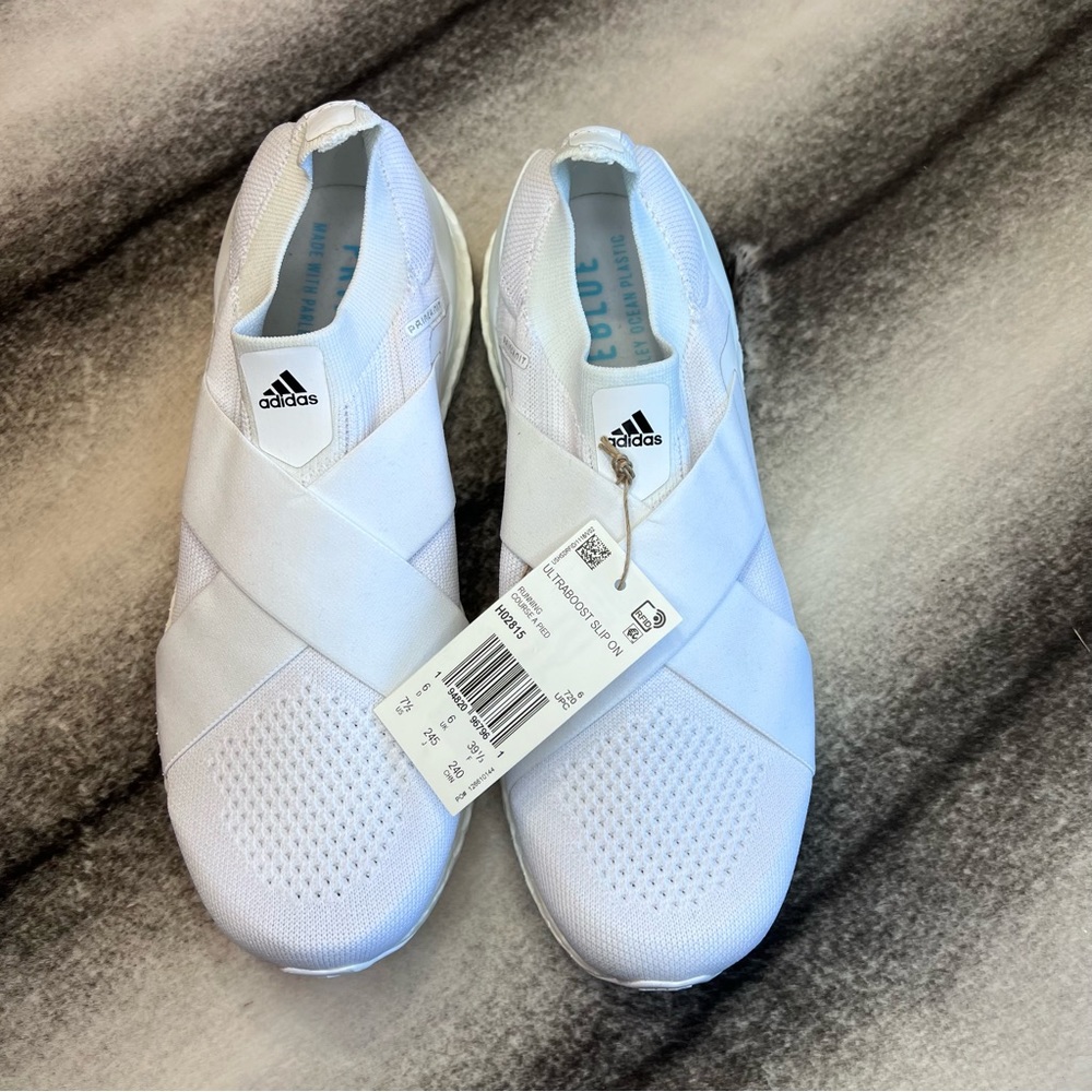 Adidas Ultraboost DNA Slip On White Core Black Athletic Running Sneakers - Picture 2 of 8